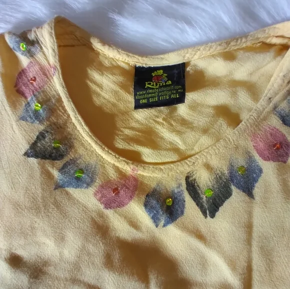 Rima 2 tone orange flowy boho sequins dress - Picture 8 of 10